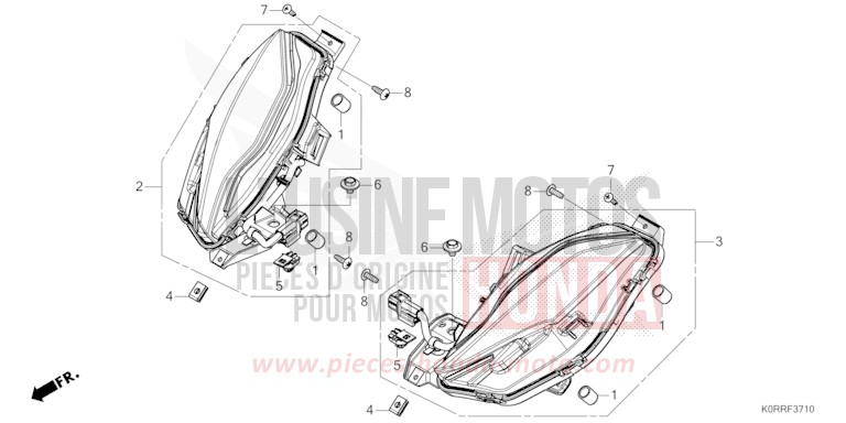CLIGNOTANT AVANT de SH125 MAT PEARL COOL WHITE (NHB44) 2024
