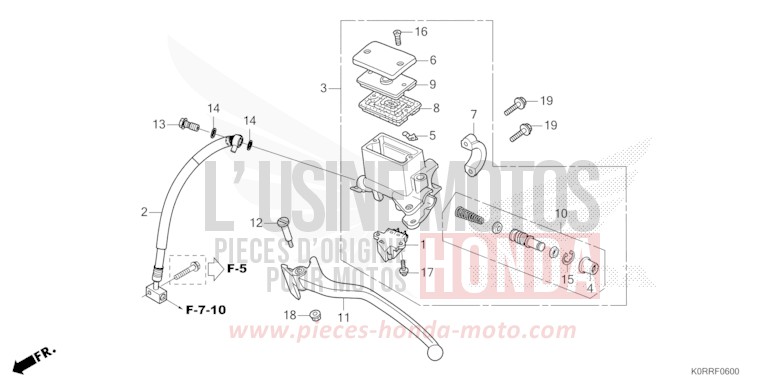 REAR BRAKE MASTER CYLINDER de SH125 MAT PEARL PACIFIC BLUE (PB397) 2024