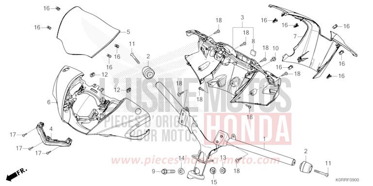 MANETTE DE DIRECTION/REVETEMENT DE GUIDON de SH125 MAT PEARL PACIFIC BLUE (PB397) 2024