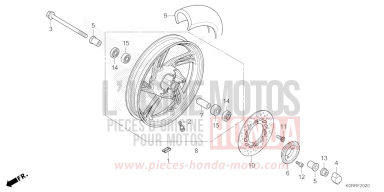 ROUE AVANT de SH125 MAT PEARL PACIFIC BLUE (PB397) 2024