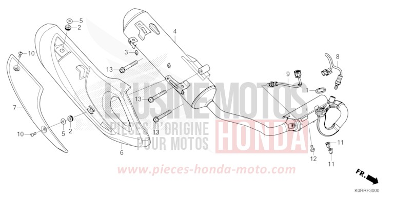 SILENCIEUX D'ECHAPPEMENT de SH125 MAT PEARL PACIFIC BLUE (PB397) 2024