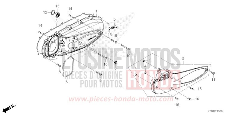 PANNEAU LATERAL GAUCHE de SH125 PEARL FALCON GRAY (NHC61) 2024