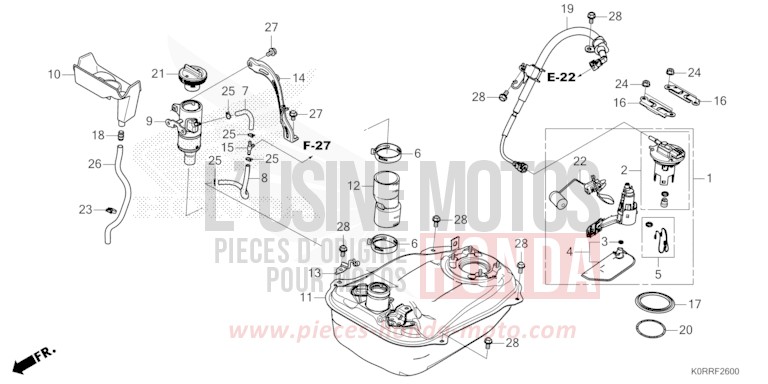 RESERVOIR A CARBURANT de SH125 PEARL NIGHTSTAR BLACK (NHA84) 2024