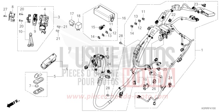 FAISCEAU DES FILS de SH125 PEARL NIGHTSTAR BLACK (NHA84) 2024
