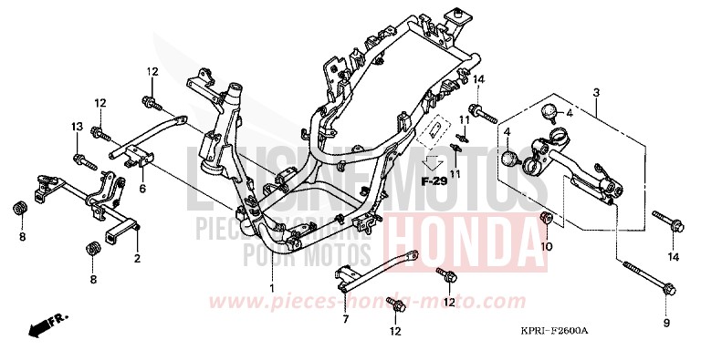 CARROSSERIE DE CHASSIS de SH150 NOIR (NH1) 2001