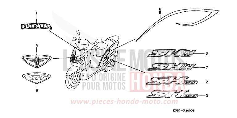 MARQUE/RAYURE de SH150 ICE BLUE METALLIC (PB299) 2001