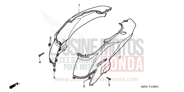 HOUSSE DE CARROSSERIE de SH150 ICE BLUE METALLIC (PB299) 2001