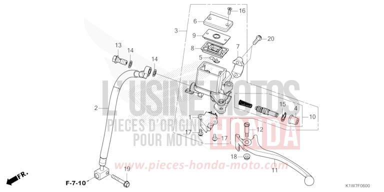 REAR BRAKE MASTER CYLINDER de SH350i MAT PEARL COOL WHITE (NHB44) 2024