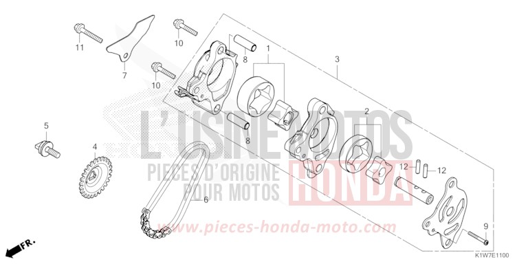 POMPE A HUILE de SH350i MAT RUTHENIUM SILVER METALLIC (NHB88) 2024