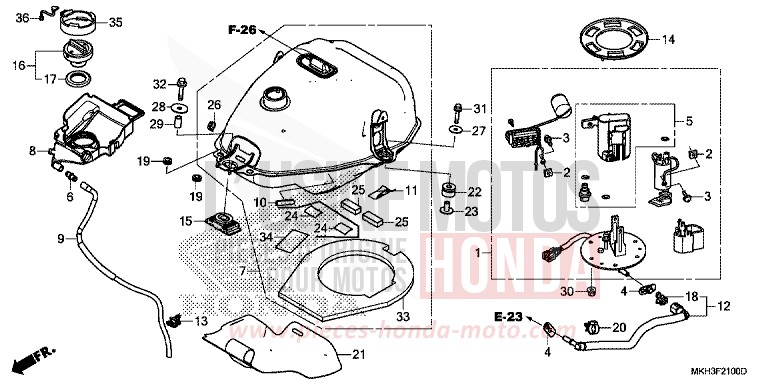 RESERVOIR A CARBURANT/POMPE A CARBURANT de X-ADV DEGITAL SILVER METALLIC (NHA30) de 2017