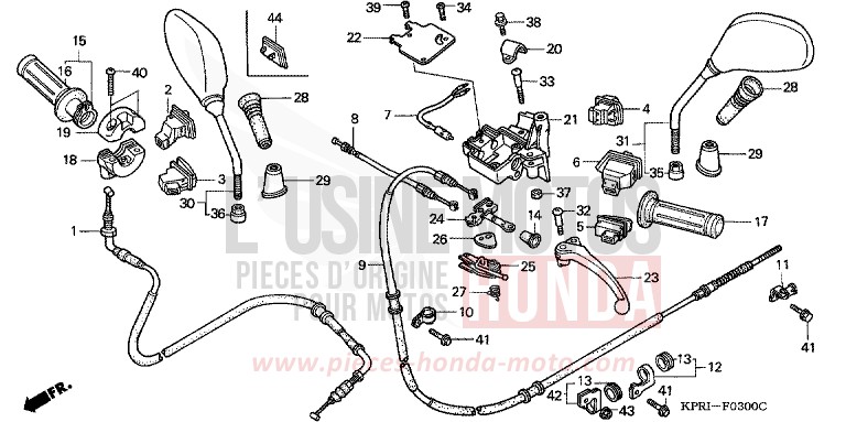 LEVIER DE GUIDON/COMMUTATEUR/CABLE de SH150 PETROL BLUE METALLIC (B183) 2004