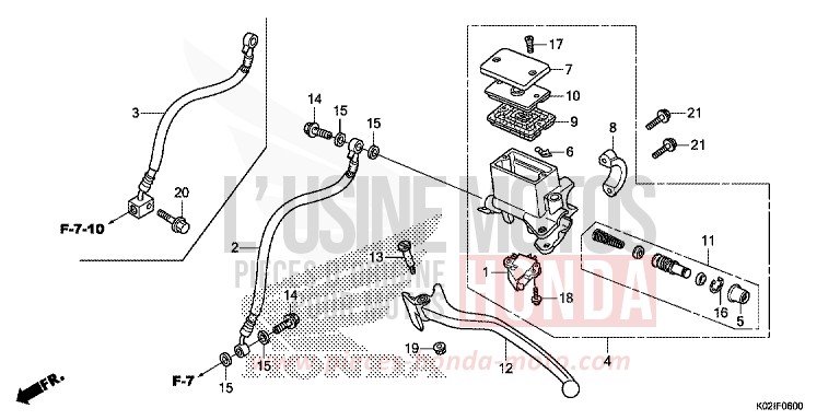 REAR BRAKE MASTER CYLINDER de SH150 PEARL COOL WHITE (NHA16) 2016