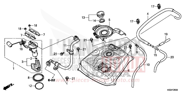 RESERVOIR A CARBURANT de SH150 PEARL COOL WHITE (NHA16) 2016