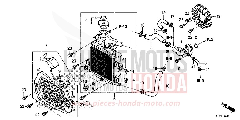 RADIATEUR de SH150 PEARL NIGHTSTAR BLACK (NHA84) de 2016