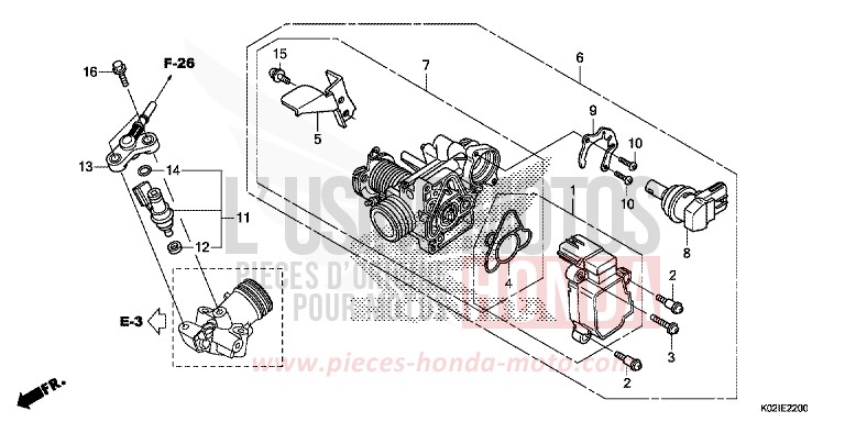 CORPS DE PAPILLON/INJECTEUR DE CARBURANT de SH150 PEARL NIGHTSTAR BLACK (NHA84) 2016