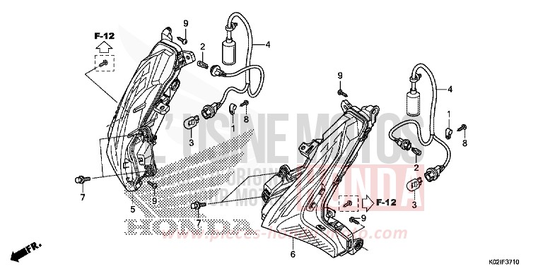 CLIGNOTANT AVANT de SH150 PEARL NIGHTSTAR BLACK (NHA84) de 2016