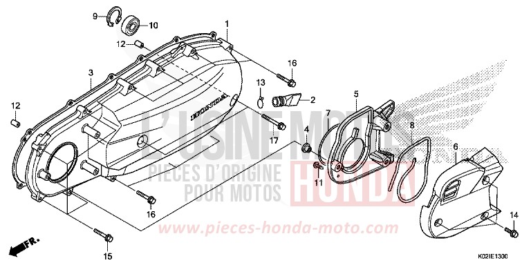 PANNEAU LATERAL GAUCHE de SH150 PEARL SIENA RED (R320) de 2016