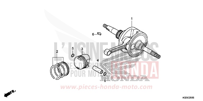 VILEBREQUIN/PISTON de SH150 PEARL SIENA RED (R320) de 2016