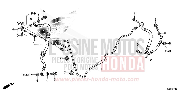 DURITE FREIN ARRIERE/TUYAU DE FREIN de SH150 PEARL SIENA RED (R320) 2016