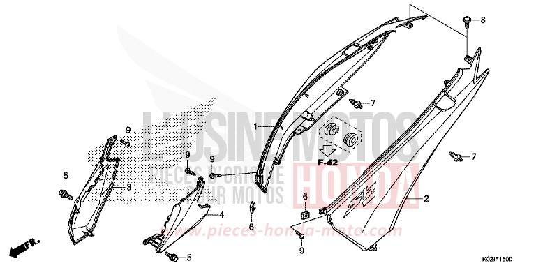HOUSSE DE CARROSSERIE de SH150 PEARL SIENA RED (R320) de 2016