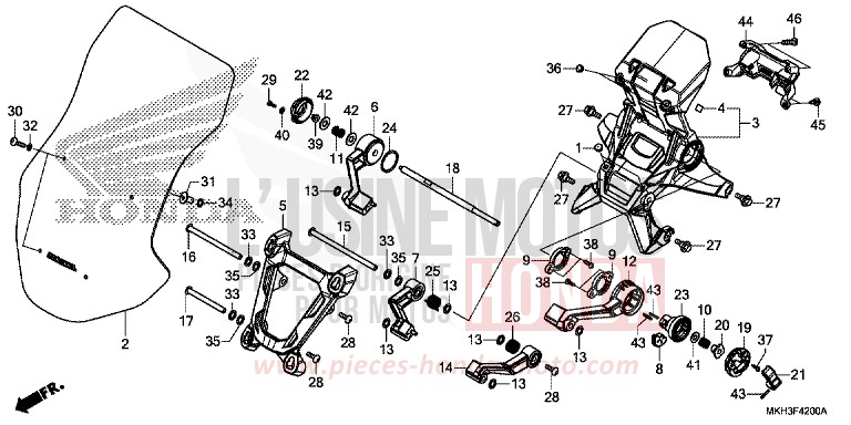 PARE-BRISE de X-ADV GRAND PRIX RED (R380) de 2018
