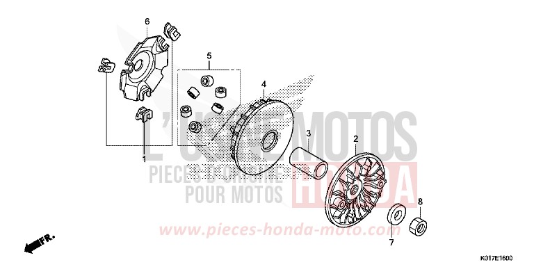 COTE SECONDAIRE de SH150i PEARL COOL WHITE (NHA16) de 2013