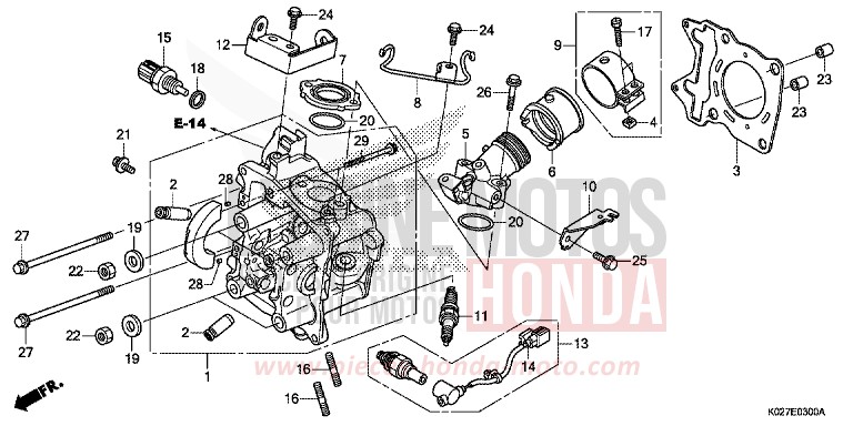 CULASSE de SH150i MAT CYNOS GRAY METALLIC (NH312) 2014