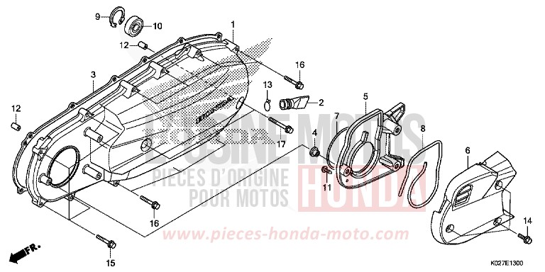 PANNEAU LATERAL GAUCHE de SH150i MAT CYNOS GRAY METALLIC (NH312) 2014