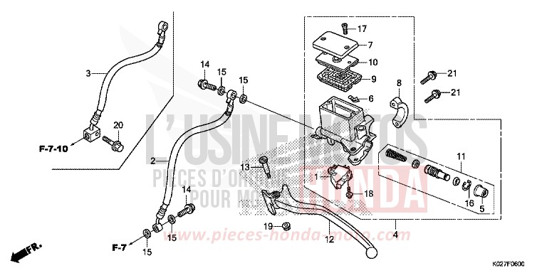 REAR BRAKE MASTER CYLINDER de SH150i MAT CYNOS GRAY METALLIC (NH312) 2014