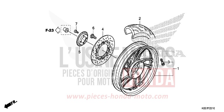 ROUE ARRIERE de SH150i MAT CYNOS GRAY METALLIC (NH312) 2014