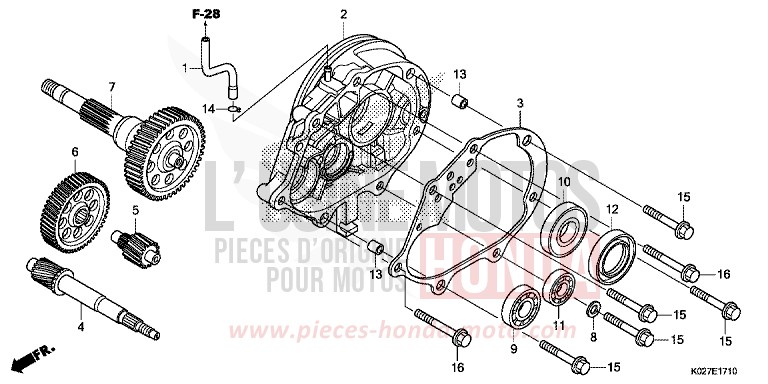 BOITE DE VITESSES de SH150i MAT PEARL COOL WHITE (NHB44) 2014