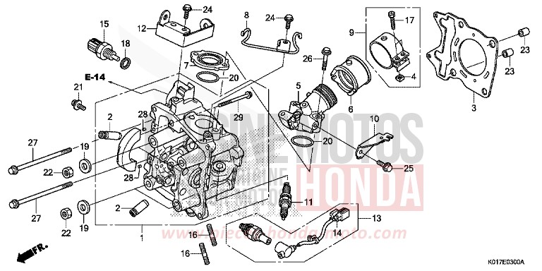 CULASSE de SH150i PEARL SIENA RED (R320) de 2013