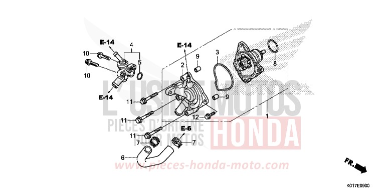 POMPE A EAU de SH150i PEARL SIENA RED (R320) de 2013