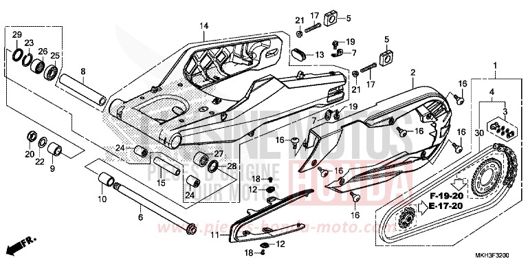 BRAS OSCILLANT de X-ADV GRAND PRIX RED (R380) de 2018