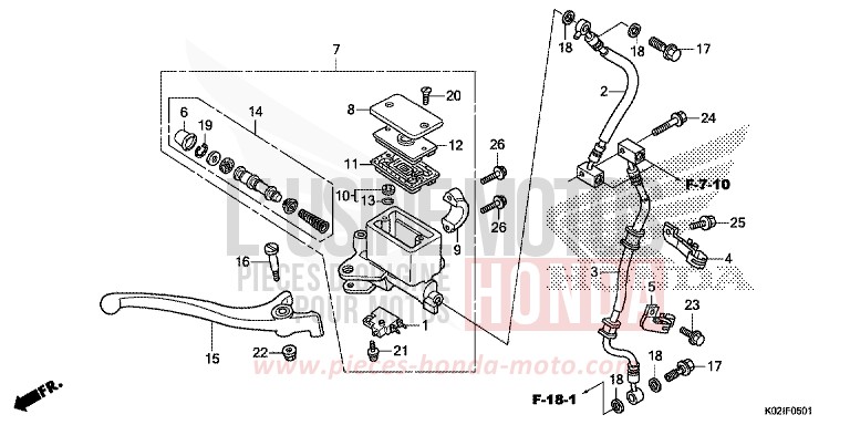 MAITRE-CYLINDRE DE FREIN AVANT CYLINDRE (ABS) de SH150AD PEARL NIGHTSTAR BLACK (NHA84) de 2016