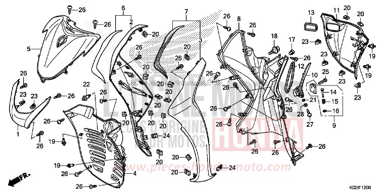 GAINE DE PROTECTION AVANT de SH150AD PEARL NIGHTSTAR BLACK (NHA84) de 2016