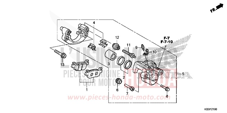 ETRIER DE FREIN ARRIERE de SH150AD PEARL NIGHTSTAR BLACK (NHA84) de 2016
