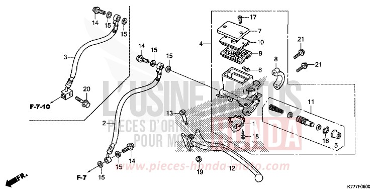REAR BRAKE MASTER CYLINDER de SH150AD PEARL COOL WHITE (NHA16) de 2017