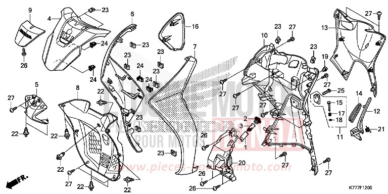 GAINE DE PROTECTION AVANT de SH150AD PEARL COOL WHITE (NHA16) de 2017
