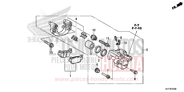 ETRIER DE FREIN ARRIERE de SH150AD PEARL COOL WHITE (NHA16) de 2019