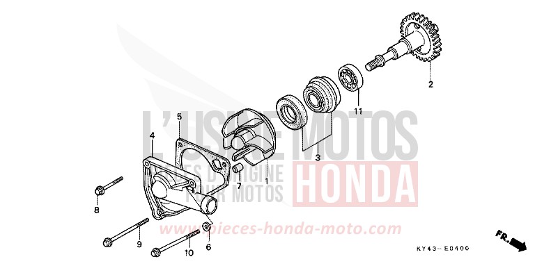 POMPE A EAU de NSR125R REAL WHITE (NH250H) 1992