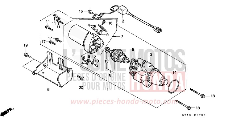 MOTEUR DE DEMARRAGE de NSR125R REAL WHITE (NH250H) 1992