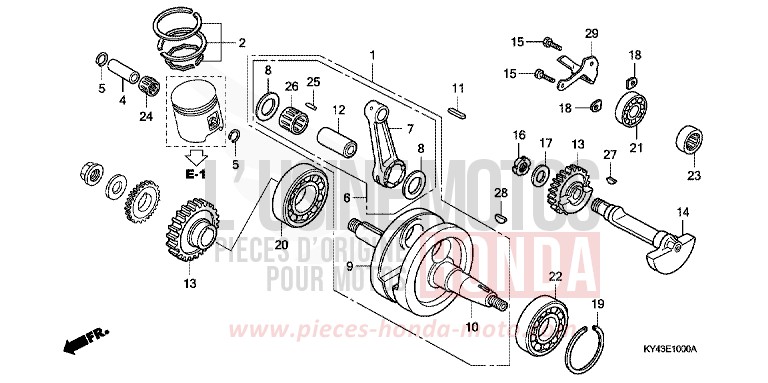 VILEBREQUIN/PISTON de NSR125R REAL WHITE (NH250H) 1992