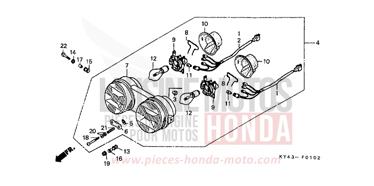 PROJECTEUR (3) de NSR125R REAL WHITE (NH250H) 1992