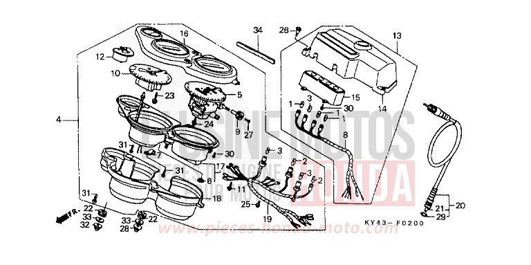 COMPTEUR de NSR125R REAL WHITE (NH250H) 1992