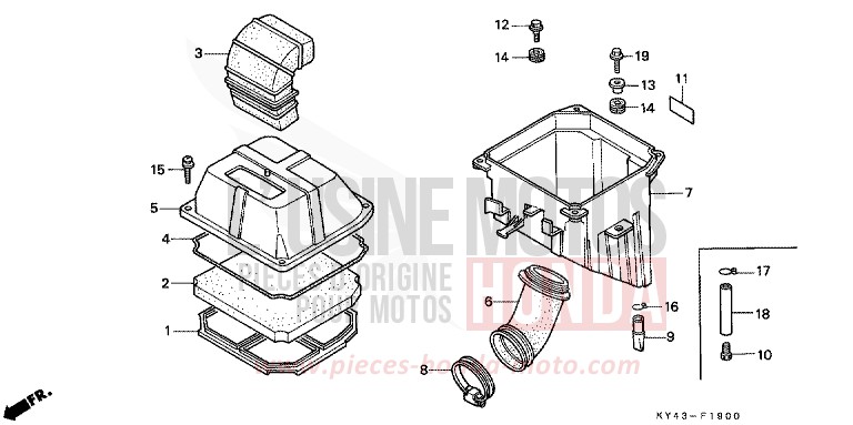 FILTRE A AIR de NSR125R REAL WHITE (NH250H) 1992