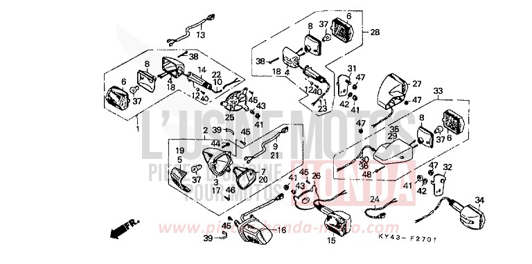 CLIGNOTANT (2) de NSR125R REAL WHITE (NH250H) 1992