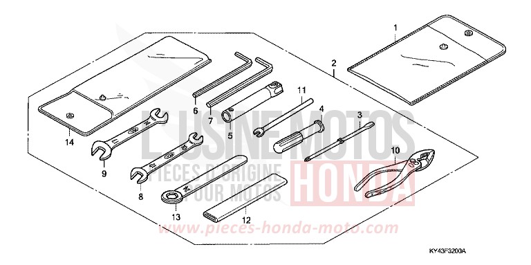 OUTILS de NSR125R REAL WHITE (NH250H) 1992