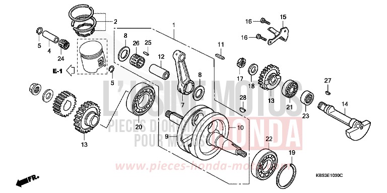 VILEBREQUIN/PISTON de NSR125R CLIPPER YELLOW (Y106E) 1993