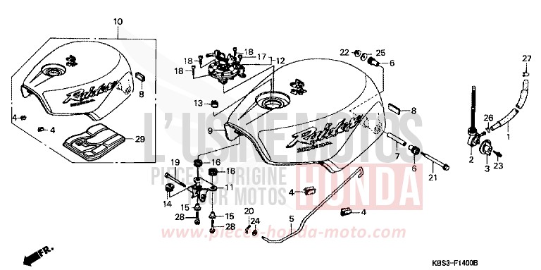 RESERVOIR A CARBURANT de NSR125R REAL WHITE (NH250K) 1994